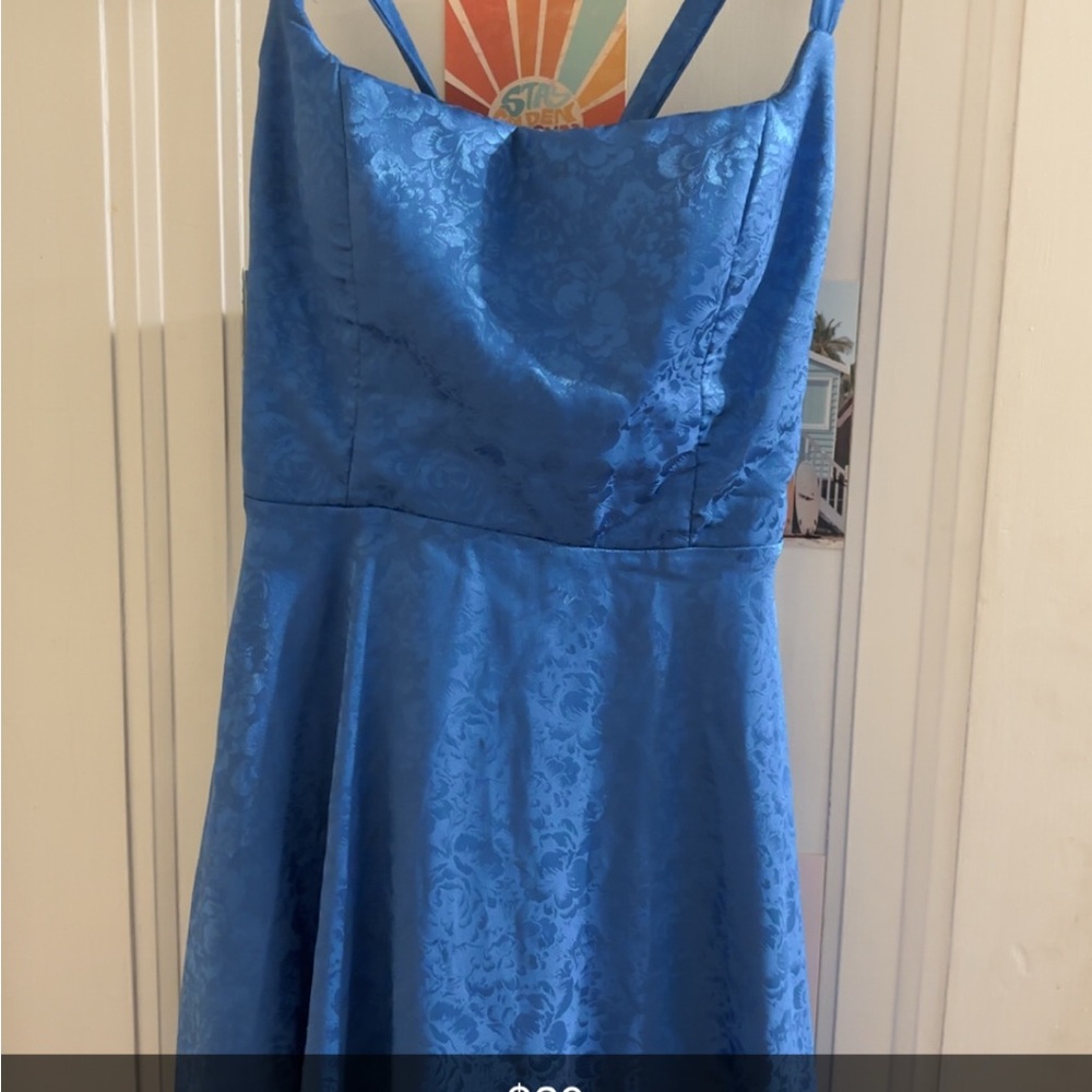 Elegant Blue Floral Dress